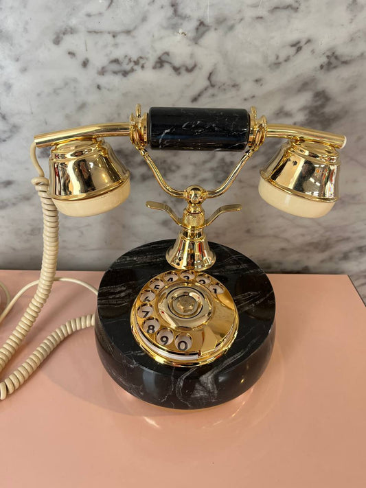Telefono vintage nero marmo