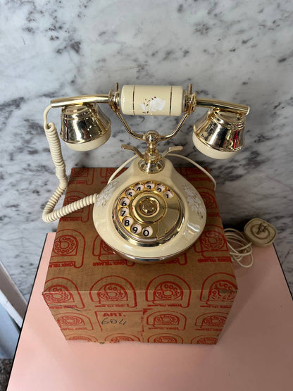 Telefono vintage - avorio fiori
